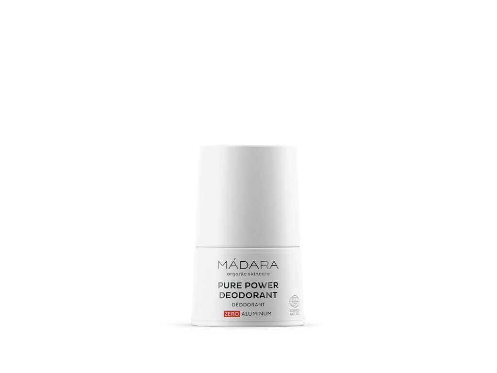 MÁDARA Organic Skincare. Pure Power Deodorant. Deodorante a rapido assorbimento per una protezione completa. A base di estratti vegetali antibatterici e attivi. Il prodotto è privo di alluminio e allume di potassio. Confezione da 50 ml. Prezzo: euro 15,00. Distribuita in Italia da Giada Distributions.