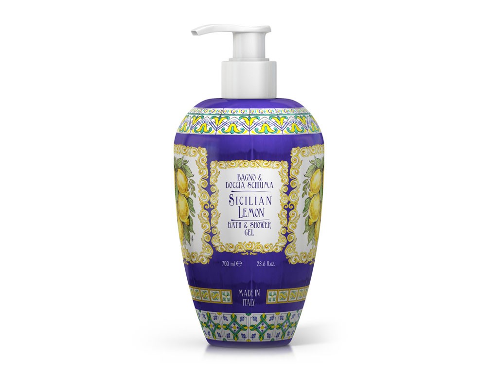 Rudy Profumi. Linea Sicilian Lemon. Bagno docciaschiuma delicato. Confezione da 700ml.