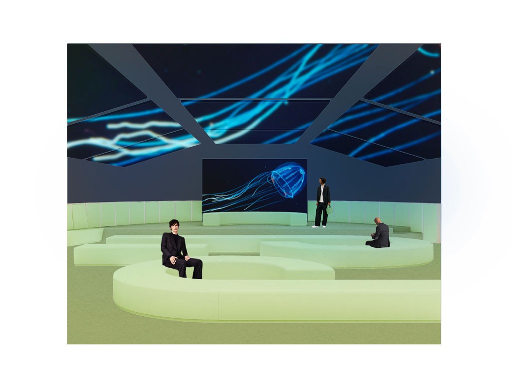 Salone del Mobile.Milano 2023. Un rendering di “Aurore”, l’arena progettata dallo studio Formafantasma per accogliere un intenso programma di Talk curato da Annalisa Rosso.