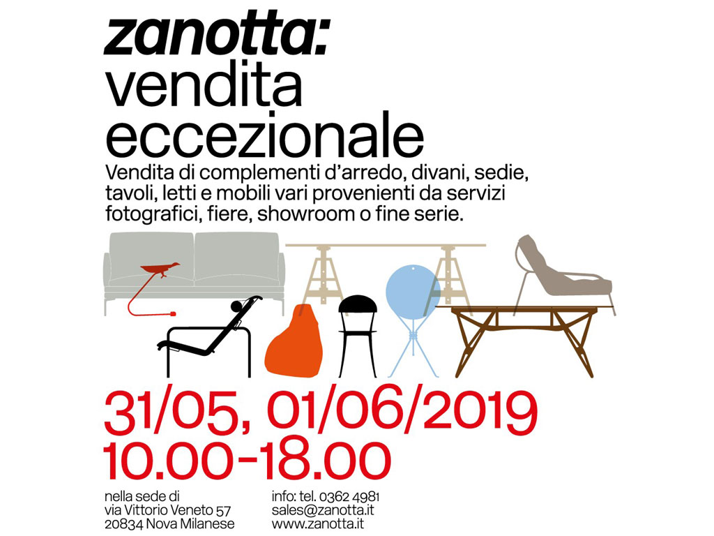 zanotta vendita eccezionale 2019