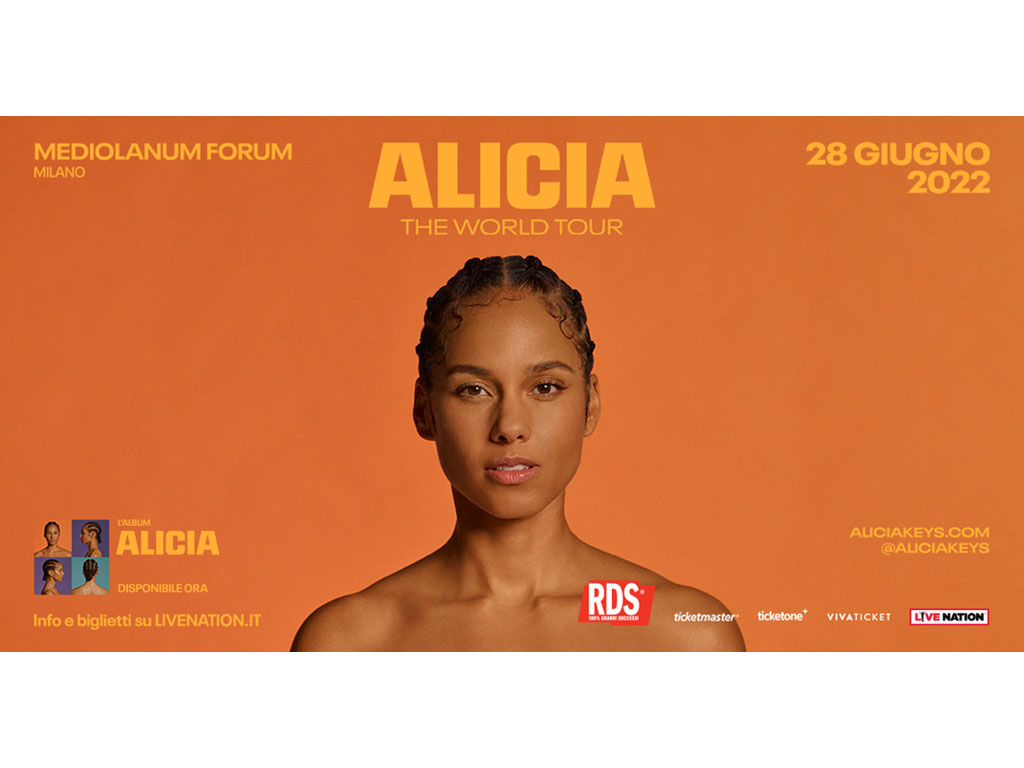 Alicia Keys a Milano al Mediolanum Forum martedì 28 giugno 2022