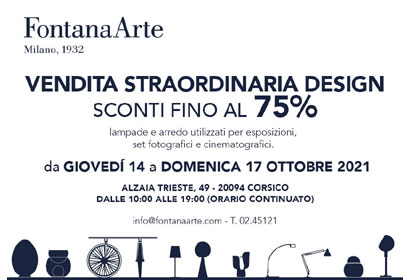 FontanaArte vendita straordinaria ottobre 2021