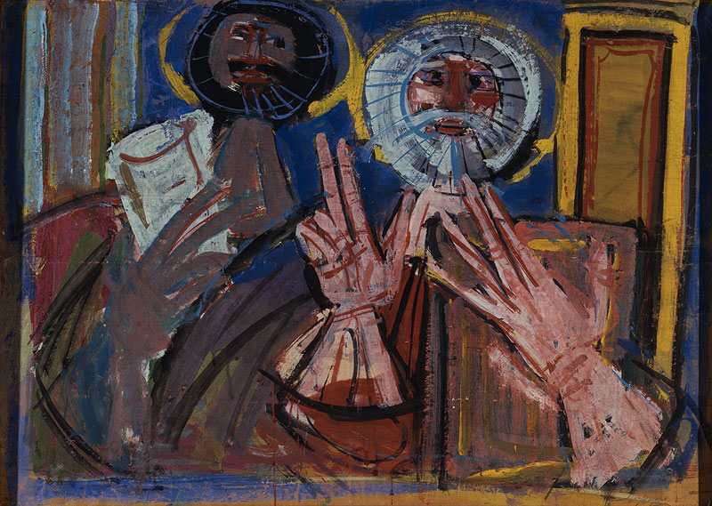 Luigi Spazzapan Cosma e Damiano benedicenti, 1951