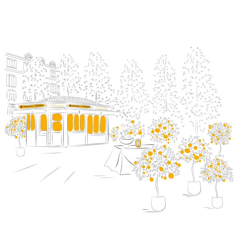 Il Chioschetto Acqua di Parma via Palestro a Milano Maggio 2023