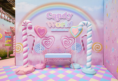 La mostra Candy World Experience dedicato al mondo delle caramelle