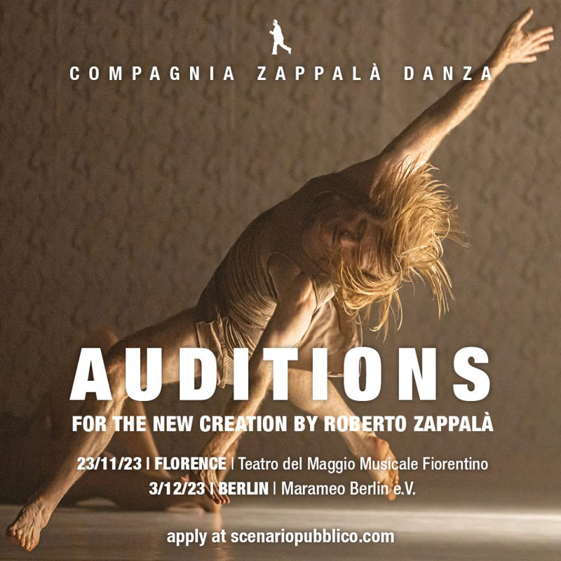Compagnia Zappalà Danza Audizioni Triologia dell'Estasi 2023