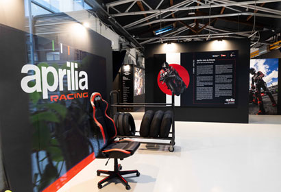 Aprilia vista da Oriente. Museo Piaggio di Pontedera. Stagione 2023/2024