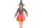Barbie Strega Glamour. Abito composto da gonna con tulle glitter, corpetto decorato con inserti di tessuto e impreziosito da maniche in glitter. Completo di cappello da strega brandizzato con fascia glitter e fibbia rosa. Taglie da 3 a 10 anni. Prezzo: euro 19,90.