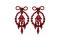 Radà. Orecchini fiocco con perline intrecciate e gocce sfaccettate. Bijou realizzato e ricamato a mano. Perle e gocce in vetro. Chiusura con clip e perno. Dimensioni: lunghezza 9 cm. Prezzo: euro 149,00.