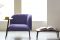 Bross. “Sit 2100”, design Marco Zito. Poltrona longue con struttura in metallo, finitura bronzo spazzolato o nero opaco completa di tavolino in mdf laccato nero, sedile e schienale imbottito.
