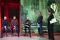 Salone del Mobile.Milano 2023. Sul palco del Teatro Franco Parenti da sinistra: Juri Franzosi, direttore generale dello studio Lombardini22 incaricato di ripensare il layout espositivo di Euroluce; Simone Farresin dello studio Formafantasma progettista (insieme ad Andrea Trimarchi) degli allestimenti delle “Costellazioni”, dell’arena “Aurore” e della libreria di Corraini Edizioni; Beppe Finessi, docente e critico di design, curatore del palinsesto culturale del Salone.