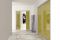 BIhome by Bertolotto. Sistema scorrevole interno muro Inside Unik. Modello Free con vetro laccato lucido verde e telaio argento.