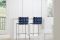 Alias. Tagliatelle High Stool. Design Jasper Morrison. Sgabello alto con struttura in acciaio verniciato. La seduta e lo schienale sono rivestiti con fasce elastiche incrociate.