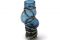 Natuzzi Italia. Vaso Chain Ring. Forma irregolare e accattivante per questo vaso in vetro soffiato, impreziosito da anelli di metallo. Colori: blu navy e viola gioiello.