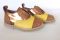 Pèpè Children Shoes. Modello 1214SL. Vitello e cuoio giallo e castoro.