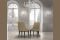 Formitalia. Elvira, sedia. E' rivestita in pelle Seta Powder trapuntata esternamente e liscia all'interno con gambe in legno laccato.