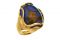 Giovanni Raspini. Primavera Estate 2017. Nella foto, l’anello della collezione Blue Note. Argento dorato ed inserimenti di pasta di lapislazzuli con scaglie di bronzite. La collezione è composta da: due pendenti, un bracciale, un anello e un paio di orecchini.