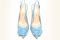 Michele Lopriore. Collezione Spring/Summer 2017. Décolleté slingback. Suola in cuoio. Altezza tacco: nove centimetri. Tonalità disponibili: nera, rossa, verde acqua e celeste.