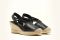 Michele Lopriore. Collezione Spring/Summer 2017. Espadrillas con zeppa in corda in nappa nera. Suola in corda. Altezza tacco: sette centimetri.