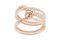 Swarovski. Anello a forma di nodo Lifelong Wide placcato in oro rosa con pavé di cristalli. Collezione primavera/estate 2018. Spring/Summer 2018 Collection.