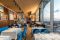 Ristorante Torre. Fondazione Prada, Milano. Da sinistra a destra, opere di John Wesley, William N. Copley, Goshka Macuga e Lucio Fontana. (Foto: Delfino Sisto Legnani e Marco Cappelletti, Courtesy Fondazione Prada).