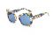 Dolce e Gabbana. Occhiale a farfalla con ampia montatura in acetato con ponte in metallo ed esclusiva stampa Memphis. Lenti sfumate blu, rigorosamente Made in Italy.