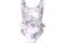 Nos Beachwear su Farfetech.com. Costume intero floreale di colore rosa chiaro e grigio con balza alla vita.