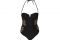 Top Shop. Costume intero strutturato modello bustier con ricami floreali sul fianco ed inserti in tulle trasparente.