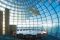 Conference bubble: beyond conference table is panoramic view of Turin; above it is titled disc that reflects light from uplighter. Blinds shield sunlight where it falls directly on dome. Courtesy RPBW, Renzo Piano Building Workshop. (Ph. ©Denancé Michel)