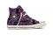 Converse. Chuck Taylor Hi Alla Star in velluto e pailettes viola alla over.