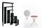 Zanotta. A sinistra il mobile a ripiani rotanti “Joy”, design Achille Castiglioni (1989). L’originalità di questo oggetto “neutro” a funzione multipla risiede nel movimento dei ripiani realizzato con estrema semplicità: più piani orizzontali sono liberi di ruotare attorno a perni verticali realizzati con tubi di acciaio. A destra “Cumano” (1978), un re-design di Castiglioni dei tavolini per esterno pieghevoli di fine Ottocento. Il dettaglio di un foro sul piano aggiunge, alla possibilità già prevista del ripiegare, anche quella dell’appendere a muro attraverso un gancio apposito.
