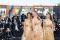 Aria. 75ª edizione della Mostra internazionale d'arte cinematografica di Venezia, 2018. Il trio “Aria” sul red carpet. Nell’immagine: Simona Rais, Gesu Zefi, Yuliaya Vyshnyvetska.