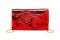 Aigner. “Fiori”, evening bag in pelle metallizzata rossa effetto craquelé con doppio logo e catena dorata.