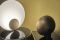 Oluce. La lampada da tavolo “Siro”, progettata da Marta Perla è composta da una lente e da un disco frontale che libera - grazie ad una sottilissima fonte LED - una luce radente al suo interno. Se vista frontalmente, “Siro” è costituita soltanto da due elementi bidimensionali, suscitando l'illusione di essere in perfetto equilibrio sul piano. In due dimensioni e due finiture: bronzo satinato oppure oro satinato, con curva interna della calotta in bianco.