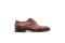 Moreschi. Francesina in vitello color marrone, tinto a mano, dal profilo liscio ed elegante. Fall/Winter 2019-2020.