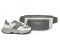 a.testoni. Le Chucky Sneaker (art. F600039-donna) in vitello nappato e tessuto tecnico e con maxi suola grigia in gomma. In due varianti: il vitello bianco è abbinato al color verde marmo, asfalto o nero mentre il vitello grigio asfalto è abbinato al blue navy e al nero. In vendita da Euro 495,00 a euro 520,00. Qui con il marsupio in vitello nappato asfalto e nappa martellata verde marmo. Dettaglio nuovo logo testoni. In vendita a euro 695,00.