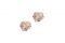 Touscé. Orecchini Studs, collezione Hex Iconic, esagonali in oro rosa e pietre rainbow.