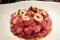 Insieme Restaurant. Milano. Battuta di vacca vecchia piemontese, Macelleria Masseroni, e nocciole tostate.