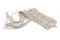 Laura Volpi. Bracciale “Duetto” creato in collaborazione con il designer tessile Côme Touvay, ispirato a Eadweard Muybridge, pioniere della fotografia del movimento. Qui singoli pezzi d’argento si insinuano in una “pellicola” di tessuto a sei fili (lino grezzo, filo d'argento, cotone, seta, mohair).