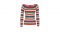 Luisa Spagnoli. Pullover a costine e righe multicolor  “Civico”,  in maglia misto viscosa con profondo scollo a barca.