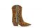 Mario Valentino. Stivaletto camperos, animalier ricamato, con tacco chunky mm. 45. Materiale: crosta. Collezione Primavera-Estate 2020. Prezzo euro 700,00.