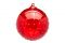 Kasanova. Boule in vetro rosso con decori in rilievo. Diametro: 12 cm. Prezzo: Euro 5,50.
