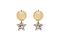 Radà. Orecchini in ottone nickel free, realizzati interamente a mano, con finitura color oro e argento, pietre in vetro, chiusura con clip oppure con clip e perno. Autunno-Inverno 2020/2021.