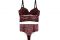 Tezenis. Collezione Sweetheart. Reggiseno Bra Top Push-up imbottito realizzato in tulle nero con applicazioni di cuori rossi floccati e dettaglio di piccole rouches. Prezzo: euro 19,99. Culotte alta sgambata in tulle nero. Prezzo: euro 8,99.