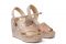 Jimmy Choo. Dellena 100. Zeppa in nappa rosa balletto con finiture in corda metallica. La scarpa è realizzata a mano in Spagna. Misure altezza tacco: 100 mm. Misure della piattaforma: 50 mm. Prezzo: euro 550,00.