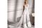 Nicole Milano Couture. Collezione Primavera-Estate 2020. Abito da sposa. Tuta in chiffon ricamata con frange sparkling, sopragonna in tulle con applicazioni preziose e maxi cintura silver. Scollatura a punta e schiena scoperta in tulle ricamato. Prezzo: su richiesta