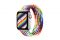 Apple. Solo Loop intrecciato Pride Edition. Cinturino elastico composto da 16.000 fili in poliestere riciclato, intrecciati con fibre ultrasottili di silicone grazie a un avanzatissimo strumento di precisione e poi tagliati con il laser all’esatta lunghezza richiesta. La trama è morbida e piacevole al tatto, e resistente all’acqua e al sudore. Prezzo: euro 99,00.