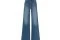 Frame. Jeans “Le Palazzo” in misto cotone blu sbiadito hanno vita alta, chiusura con bottone e zip, design a cinque tasche e bordi sfrangiati. Su Farfetch.com