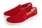 Rivieras Leisure Shoes. Le più classiche slip on rosse in versione scamosciata con fondo bianco a contrasto.