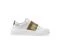Sneakers slip-on Valentino con tomaia in vitello bianca e banda elastica “gold” logata. Design Mario Valentino. Autunno-Inverno 2020/2021.